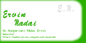 ervin madai business card
