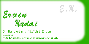 ervin madai business card